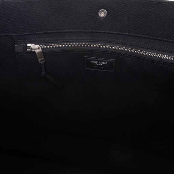 Saint Laurent Rive Gauche Canvas Tote Black&White - Picture 7 of 10